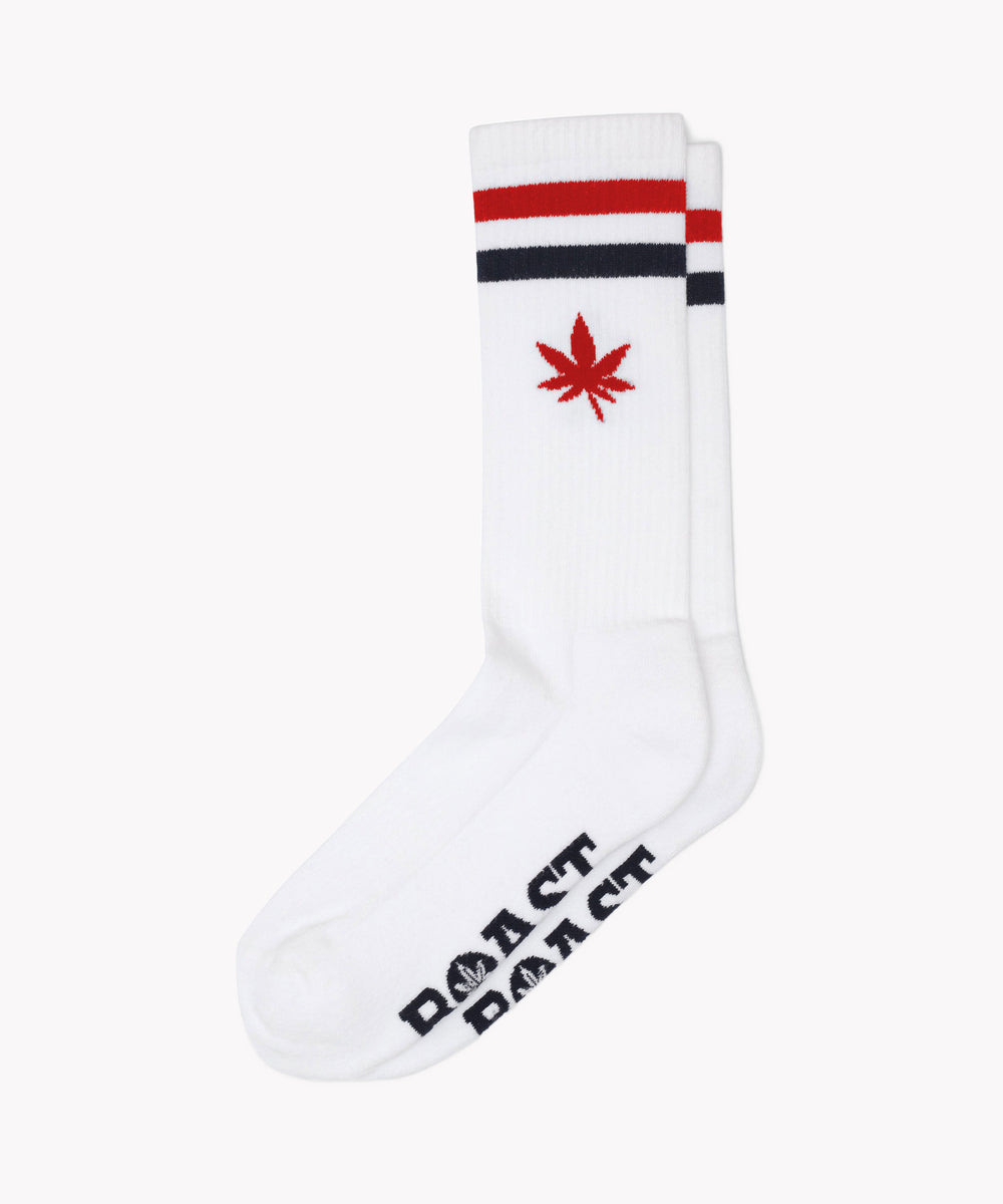Socks in White Red Navy Stripe