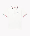 Polo in White Red Navy