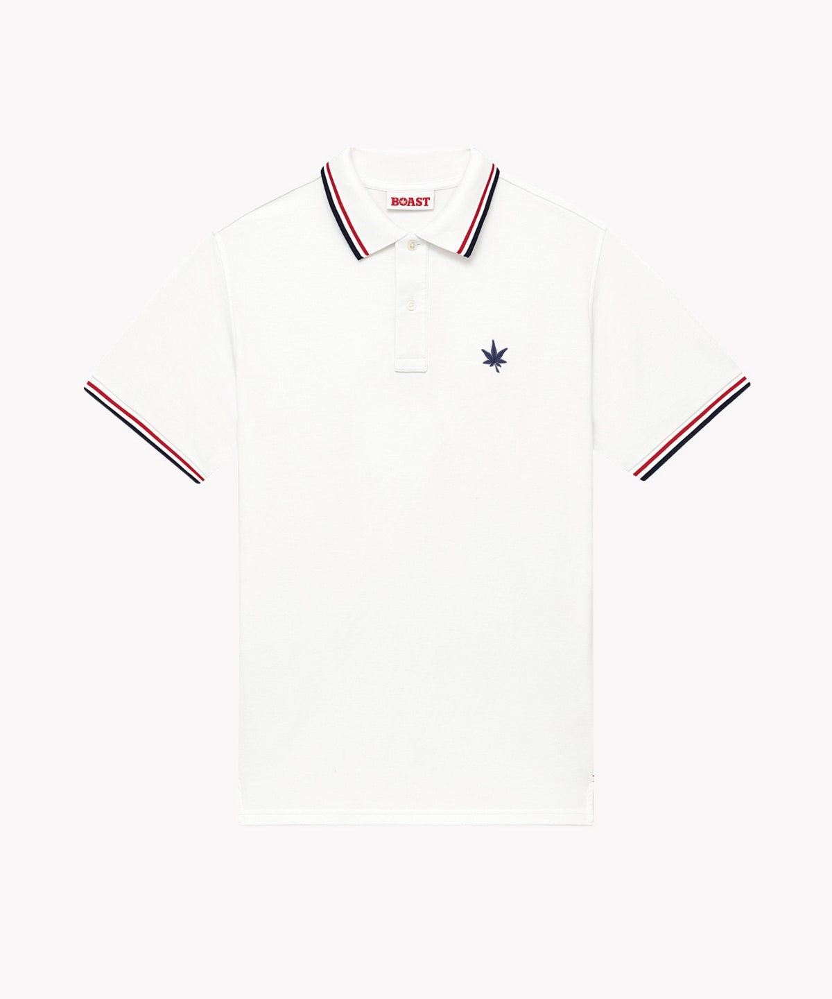 Polo in White Red Navy