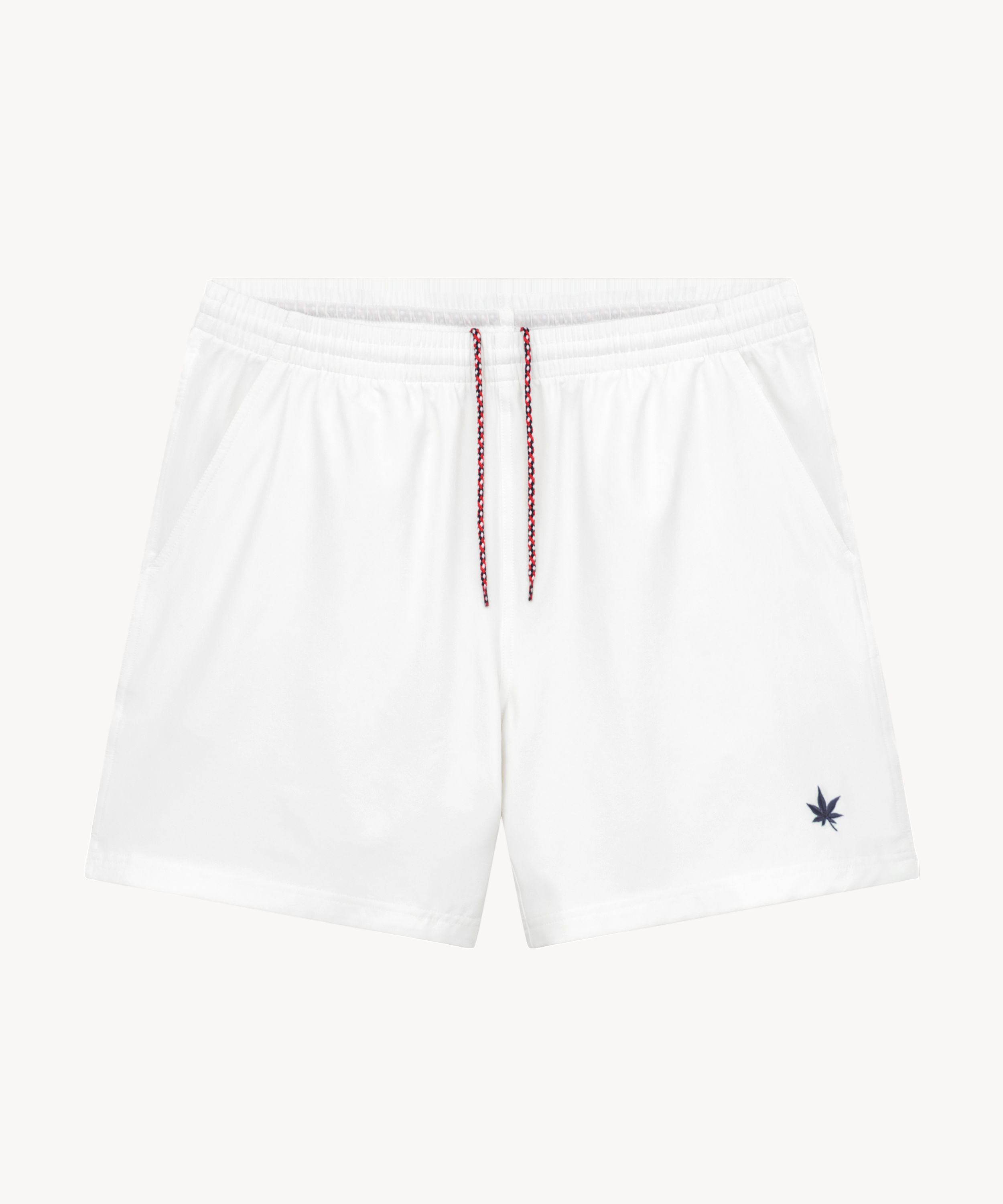 Court Short in White/Navy 