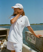 Polo in White Red Navy