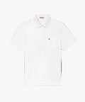 Club Polo in White Navy Leaf