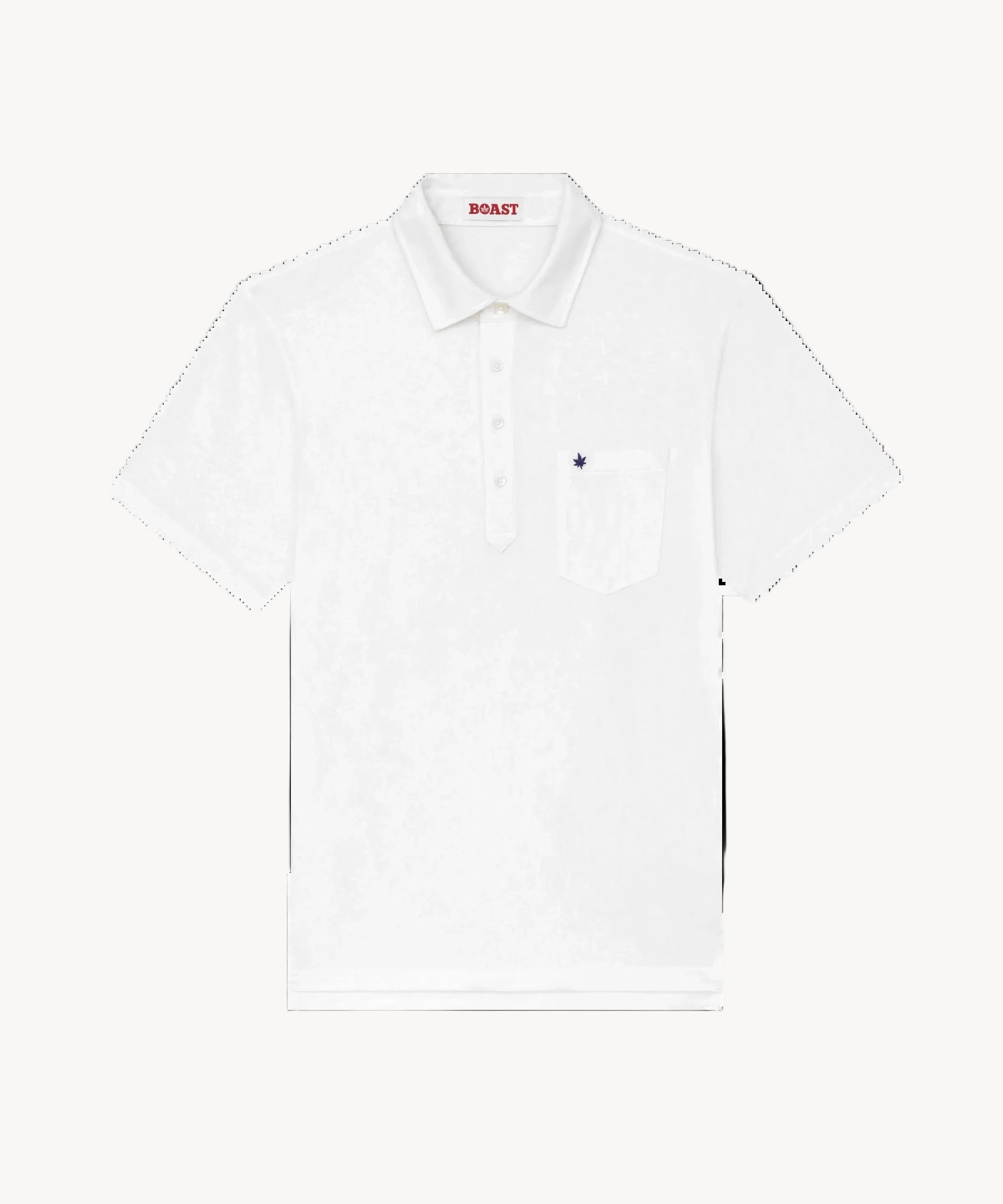 Club Polo in White Navy Leaf