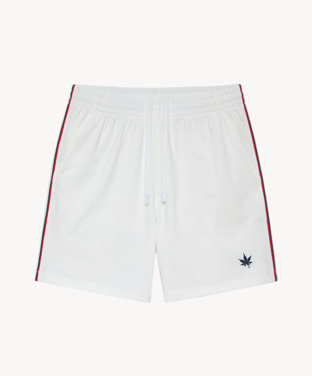 7" Tipped Peak Short in White Red Navy
