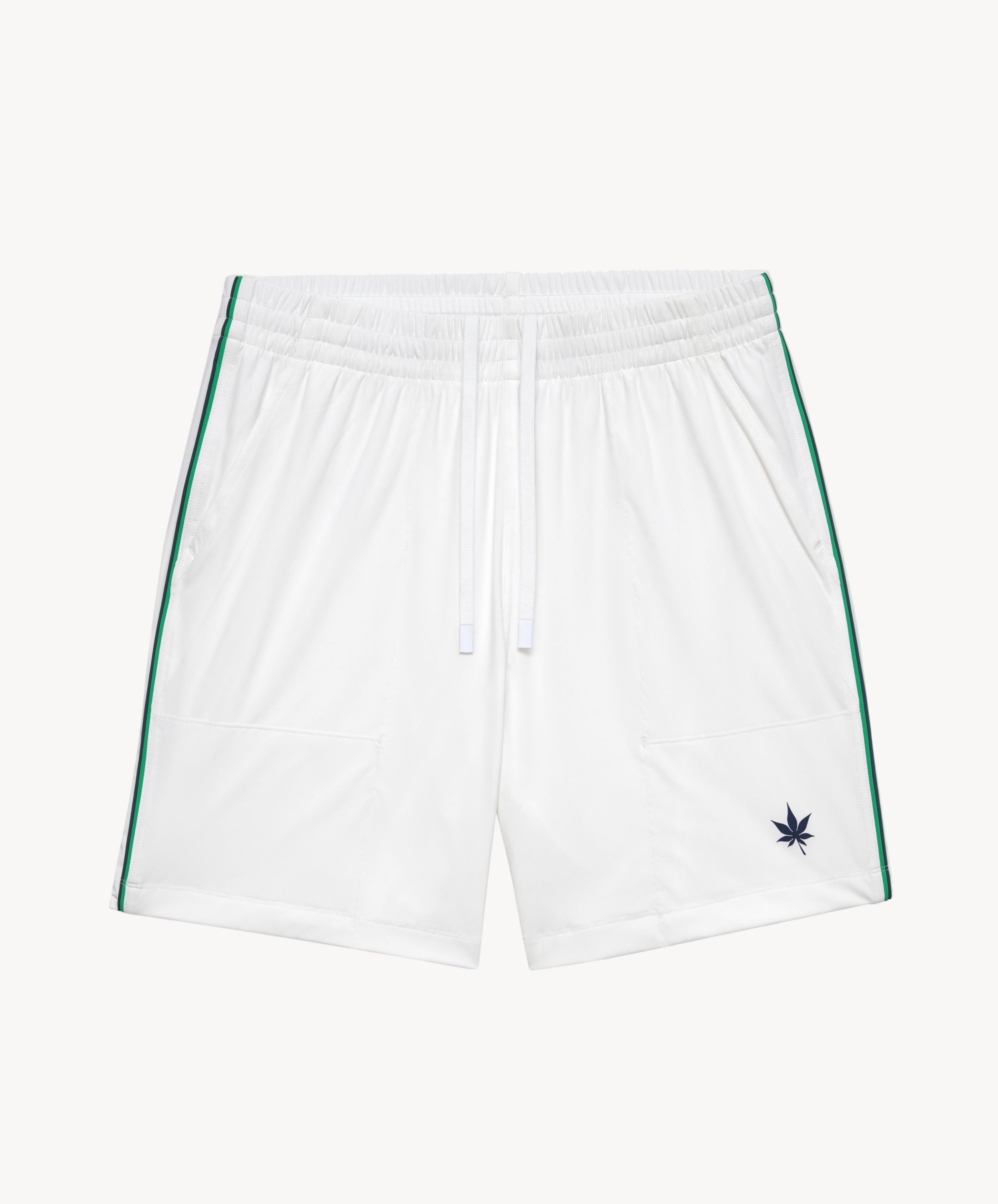 7" Tipped Peak Short in White Green Navy