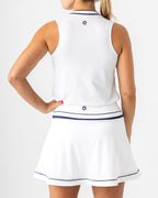 V Neck Tank in White