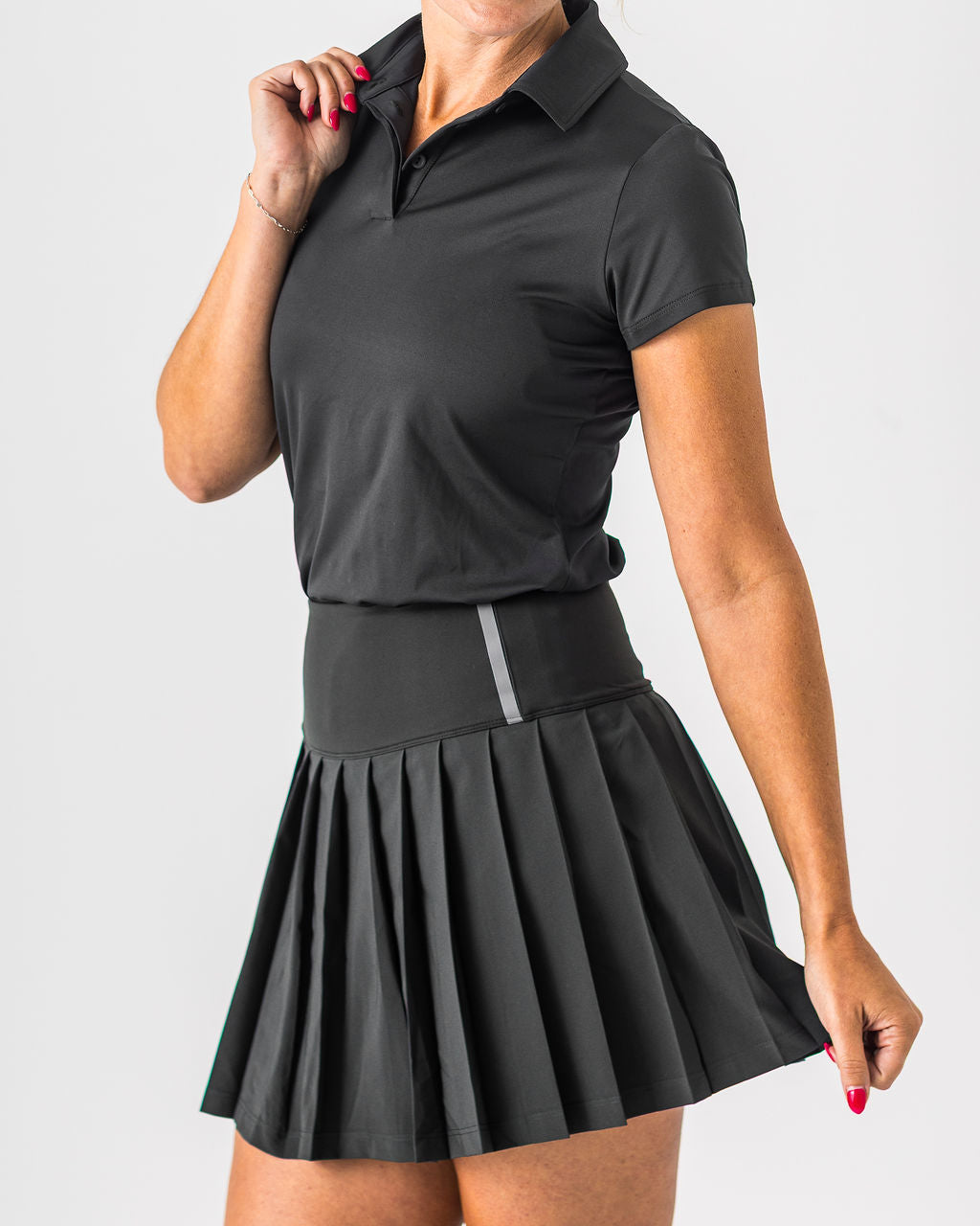2 in 1 Pleated Skirt in Black