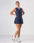 V Neck Dress in Navy