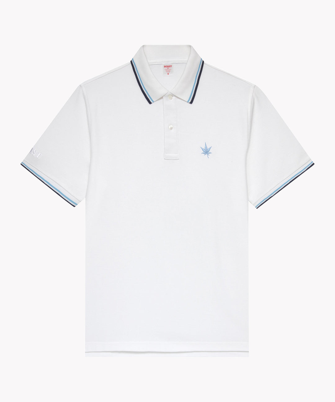 Polo in White Navy Sky Blue