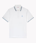 Polo in White Navy Sky Blue