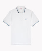 Polo in White Navy Sky Blue