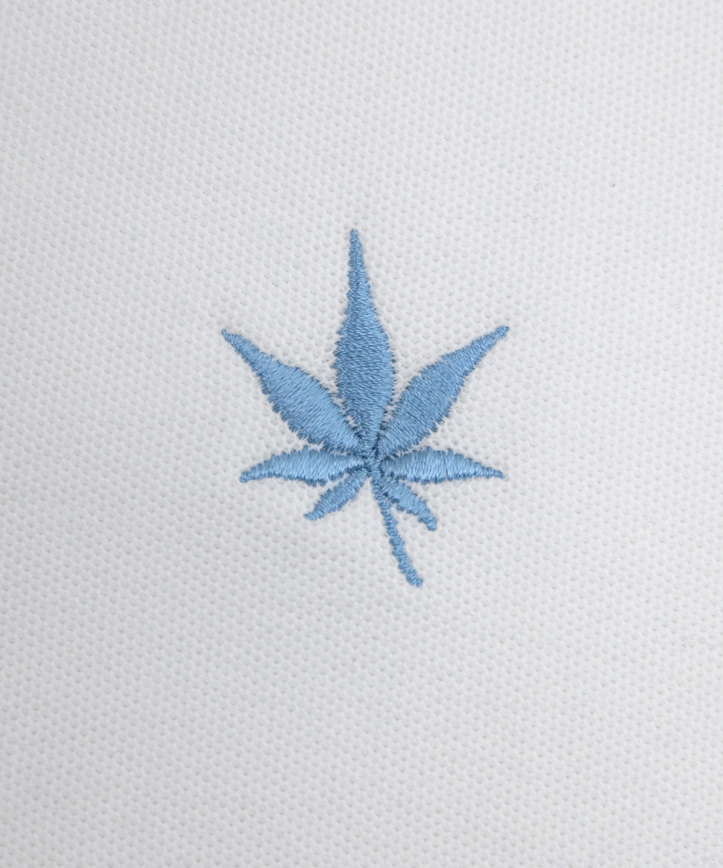 Polo in White Navy Sky Blue