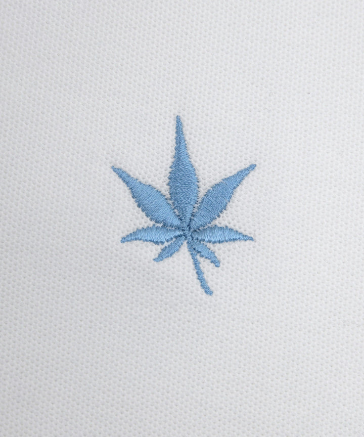 Polo in White Navy Sky Blue