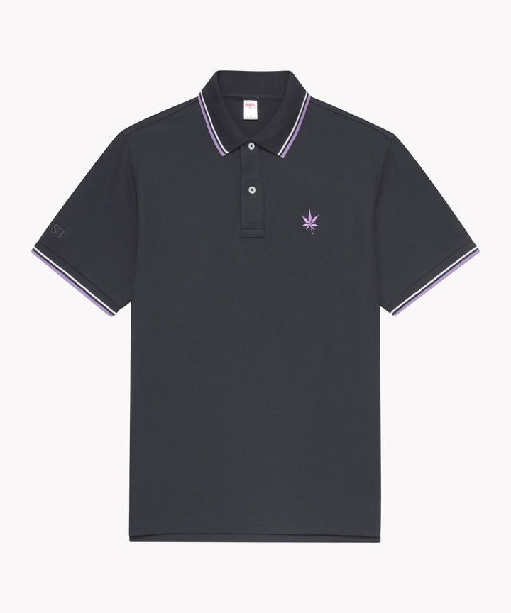 Polo in Black White Purple Haze
