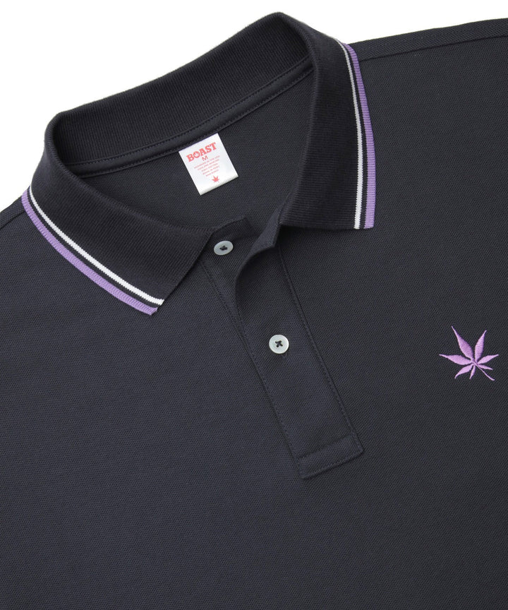 Polo in Black White Purple Haze