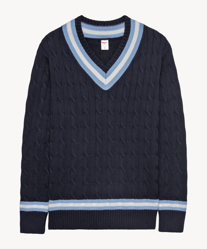 Cable Knit in Navy Light Blue
