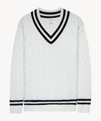 Cable Knit in White Navy