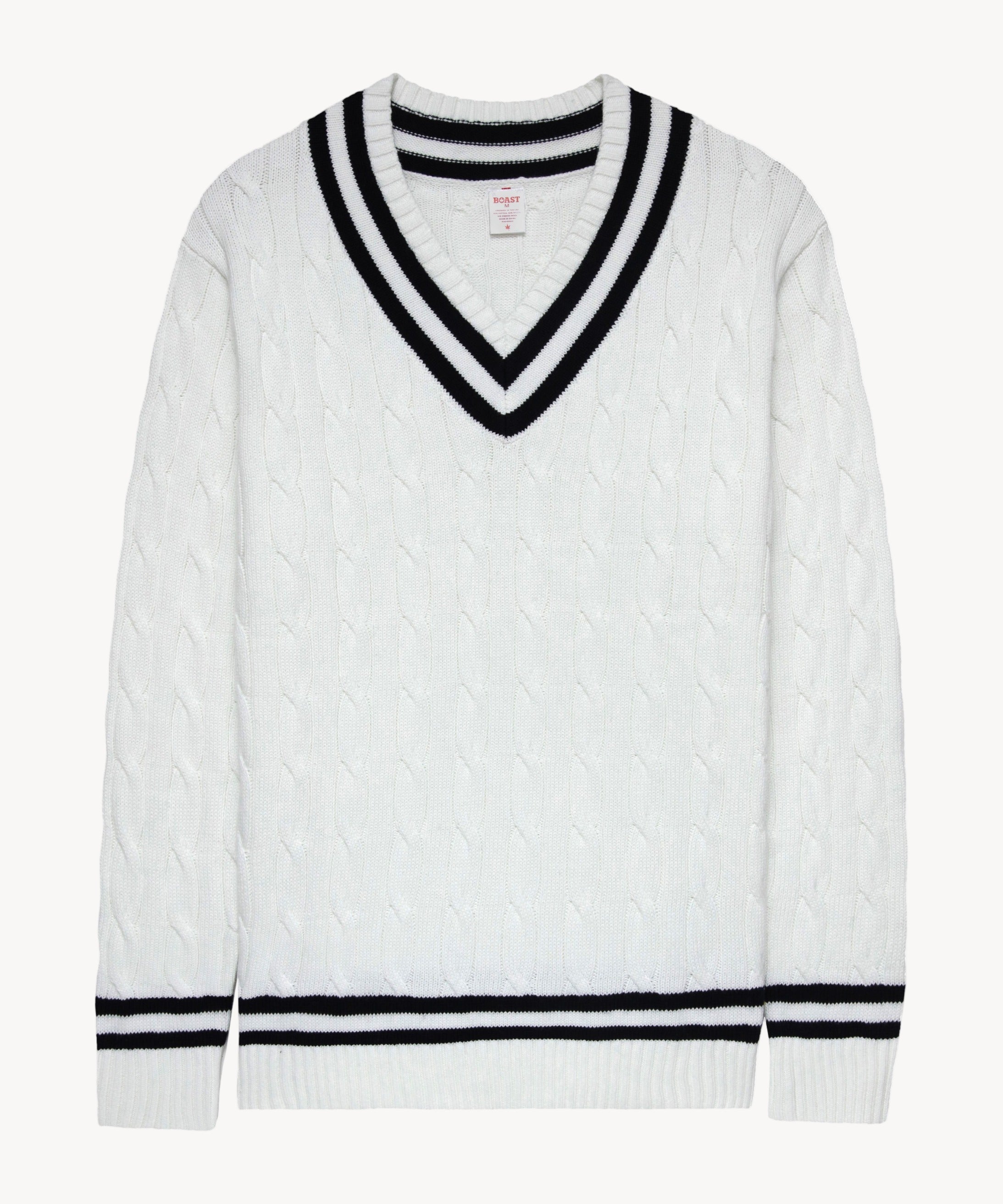 Cable Knit in White Navy
