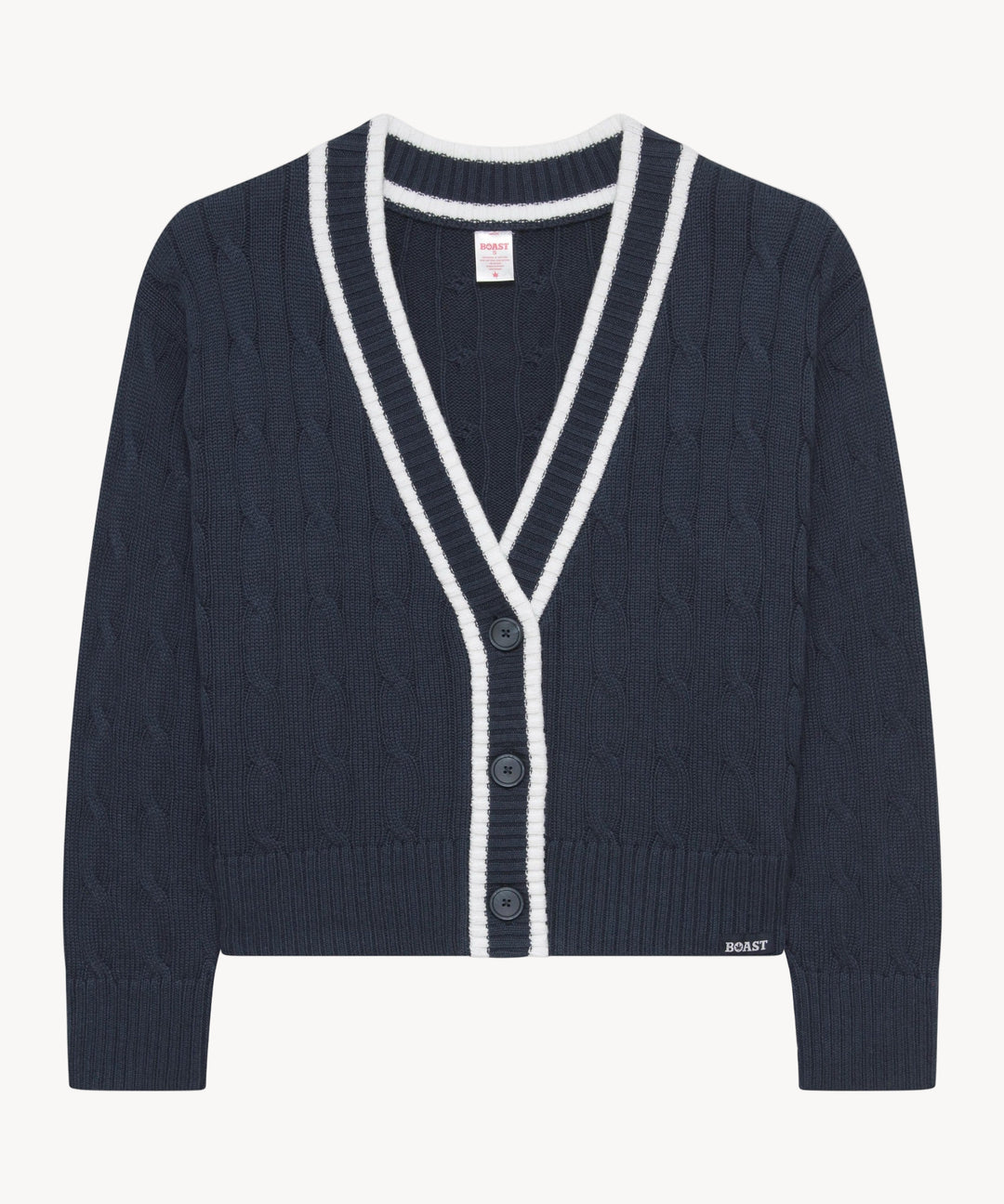 Cardigan Sweater in Navy White
