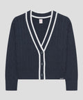 Cardigan Sweater in Navy White