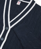 Cardigan Sweater in Navy White