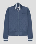 Quilted Varsity Bomber in Vintage Navy