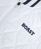 Quilted Varsity Bomber in White