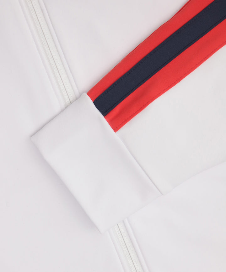 Tipped Warm Up Jacket 2.0 in White Red Navy