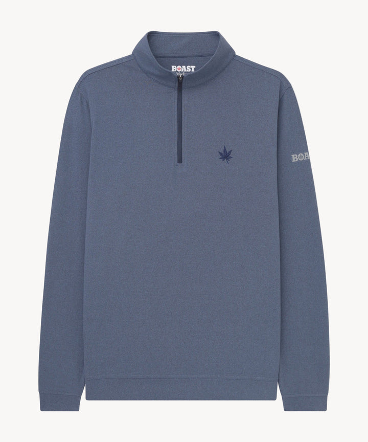 Greenwich Quarter Zip in Vintage Blue Heather