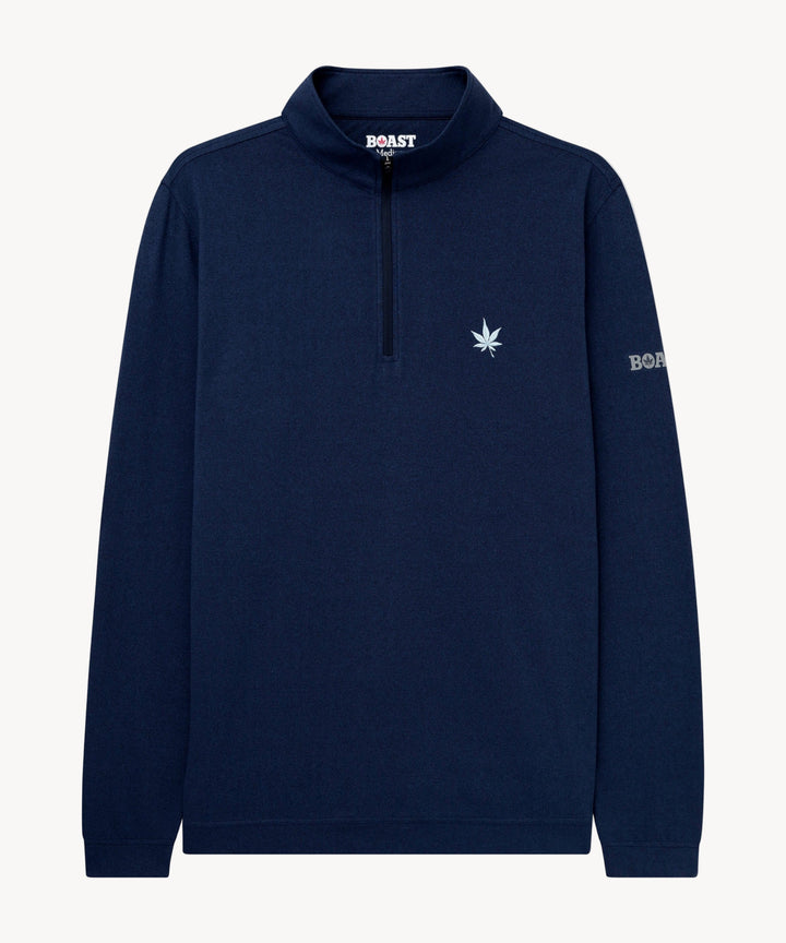 Greenwich Quarter Zip in Navy Heather