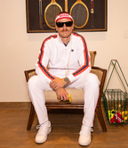 Tipped Warm Up Jacket 2.0 in White Red Navy