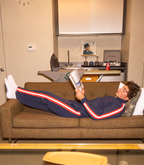 Tipped Warm-Up Pant 2.0 in Navy Red White