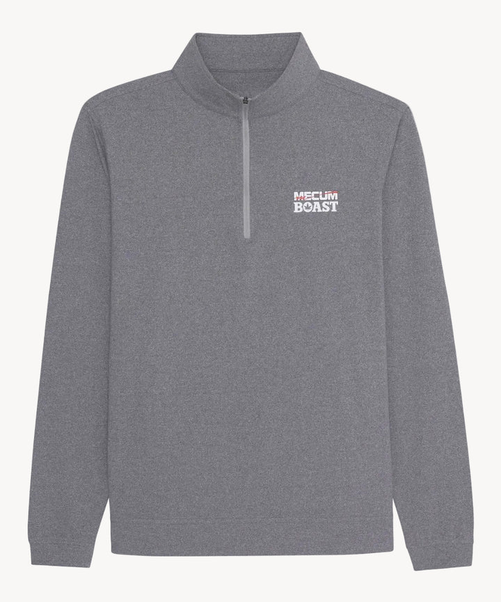 BOAST x MECUM Sport Quarter Zip in Graphite Heather/White