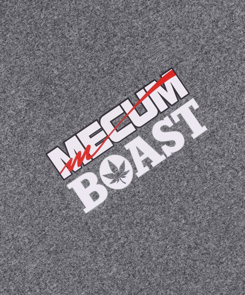 BOAST x MECUM Sport Quarter Zip in Graphite Heather/White