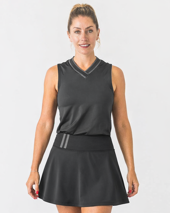2 in 1 A-Line Skirt in Black