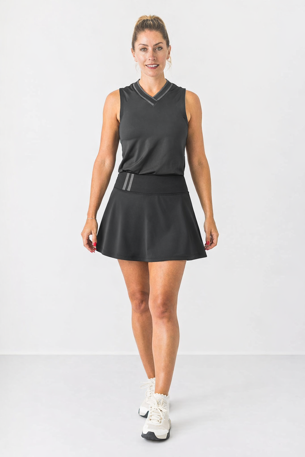 2 in 1 A-Line Skirt in Black