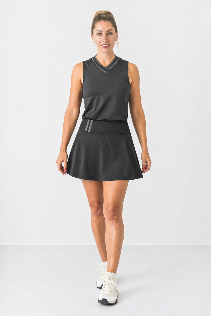 2 in 1 A-Line Skirt in Black