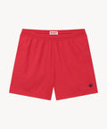 Swim Short in Red Navy Leaf