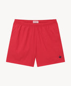 Swim Short in Red Navy Leaf