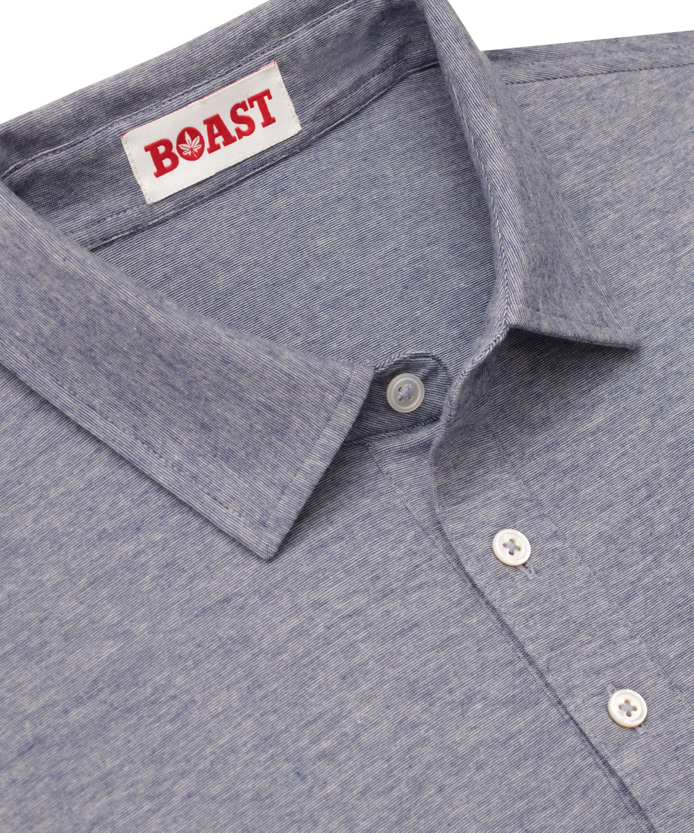 Club Polo in Navy Microstripe