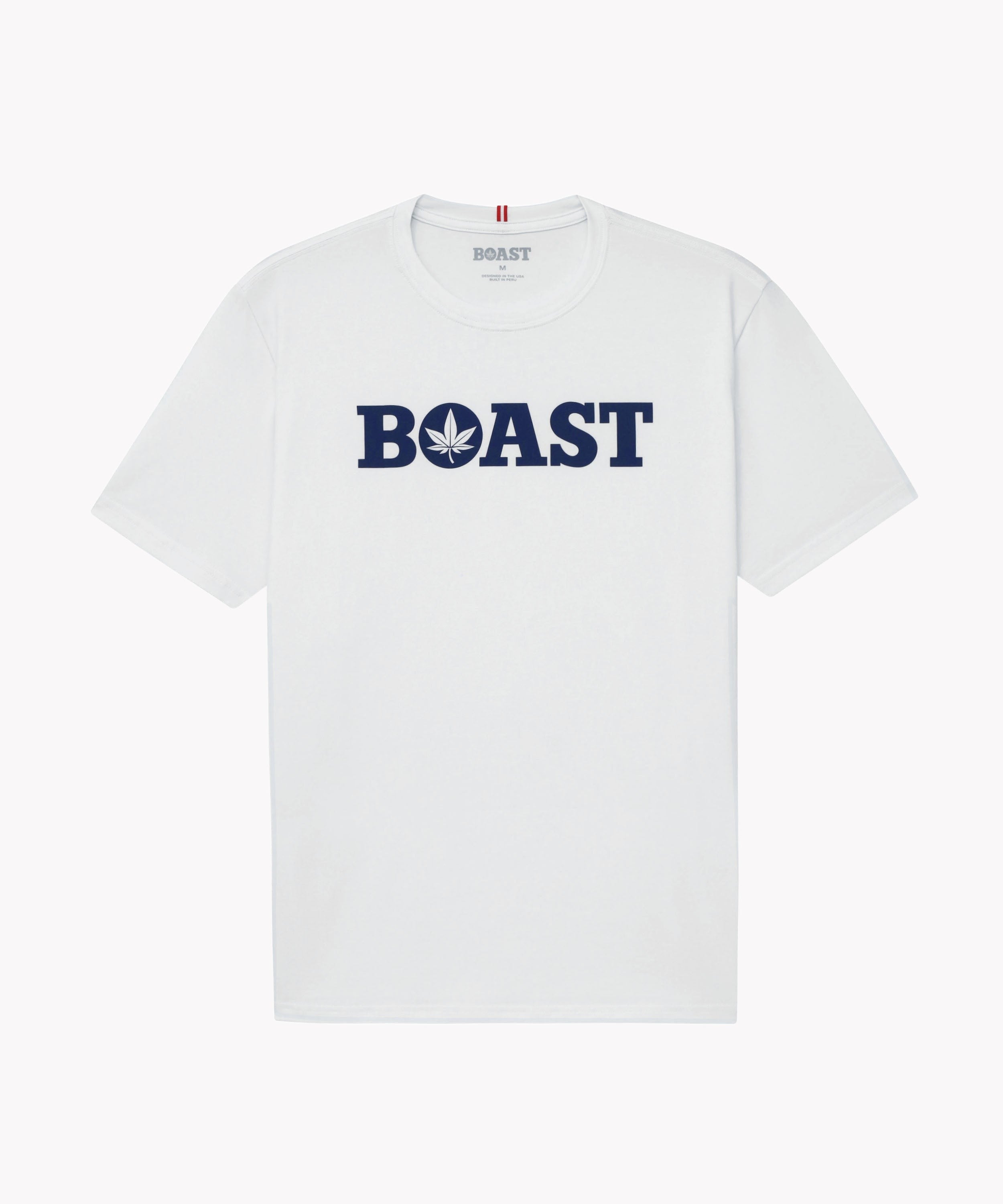 Tee in White Navy