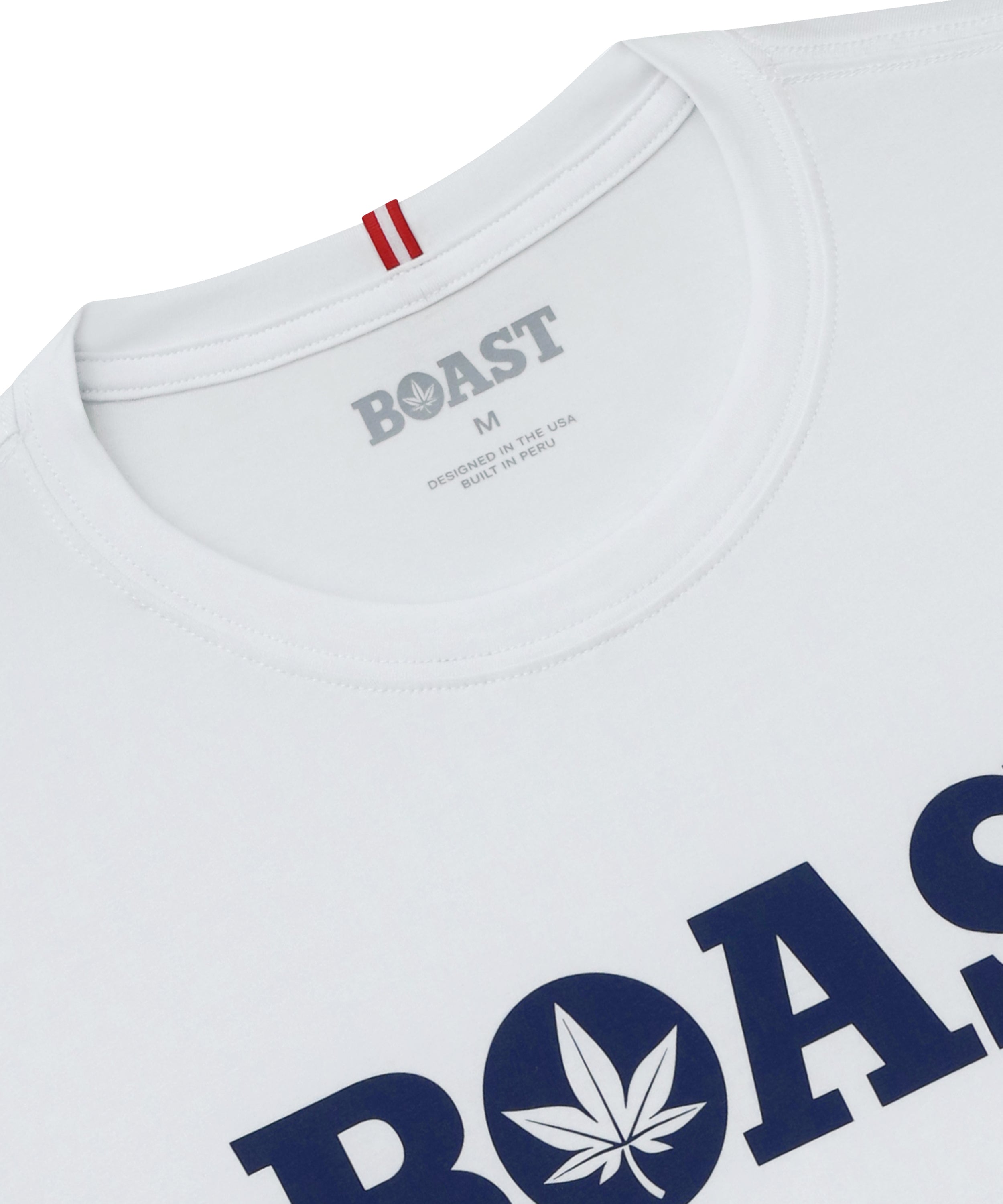 Tee in White Navy