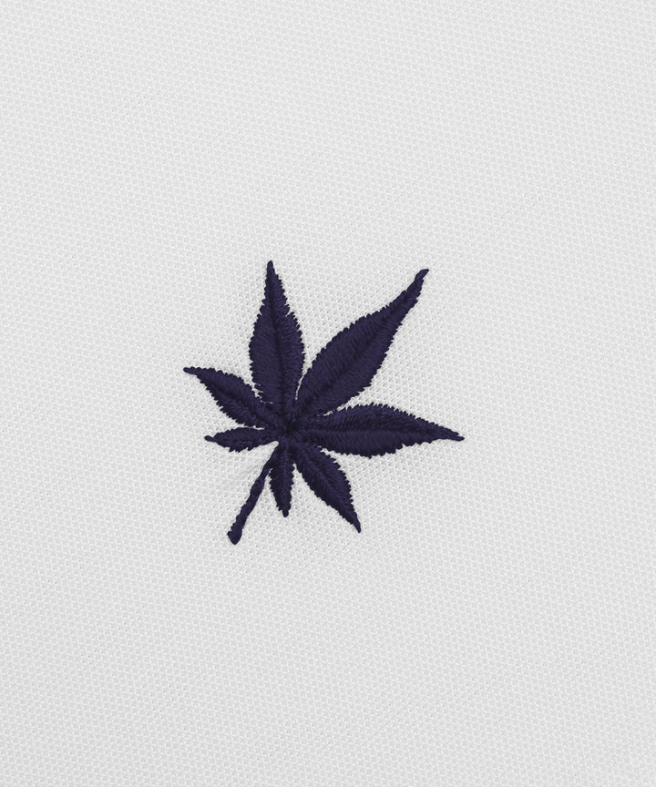 Tournament Polo - White with Navy Leaf