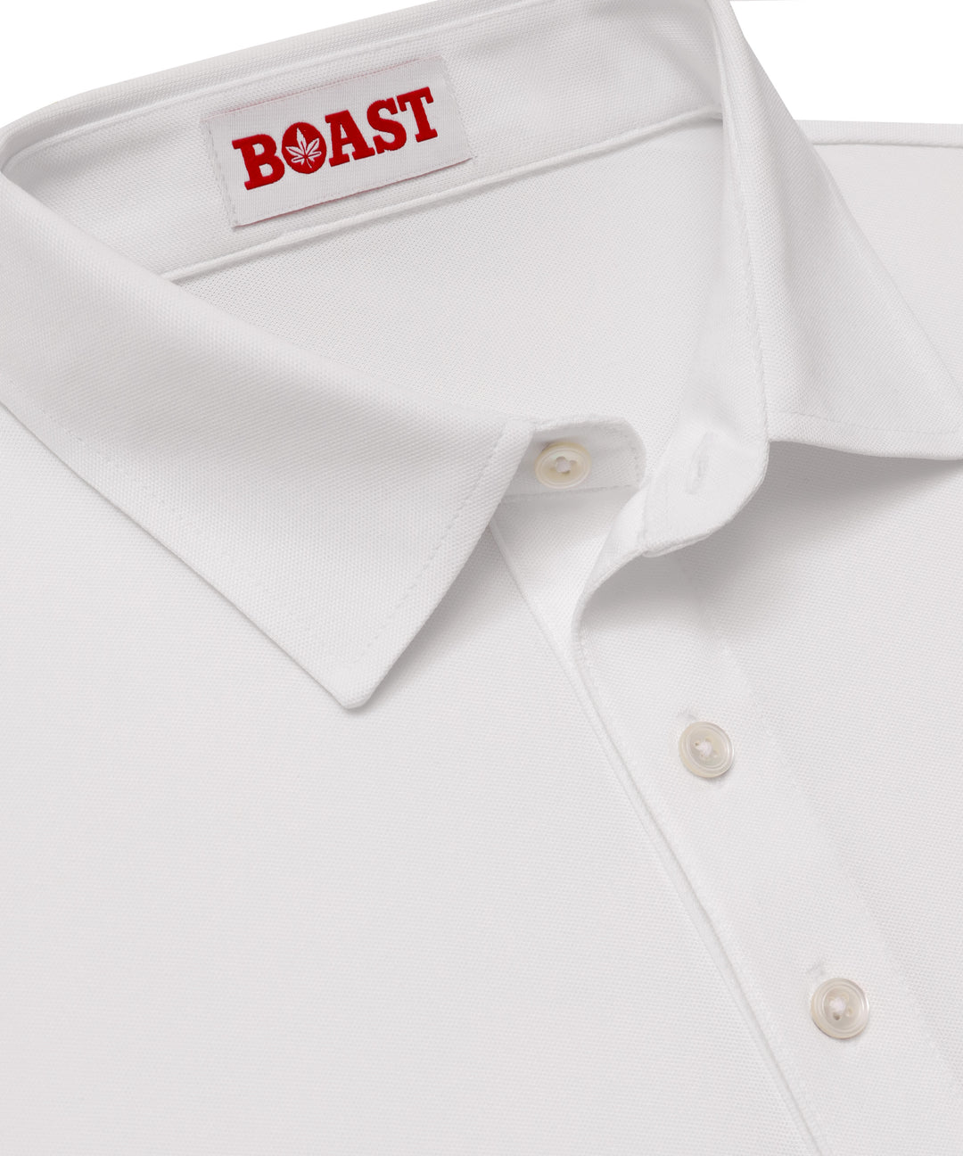 Tournament Polo - White with Navy Leaf