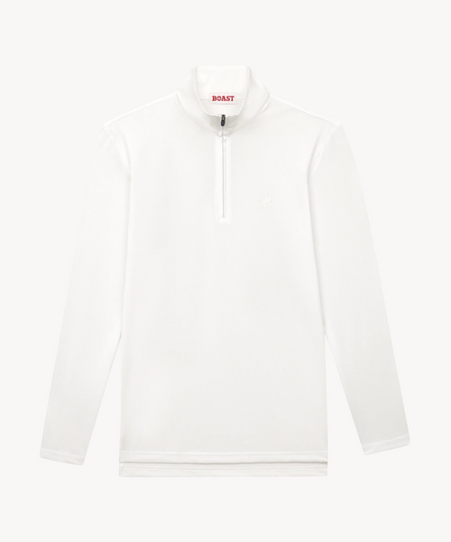 Lightweight Quarter Zip White - White Leaf
