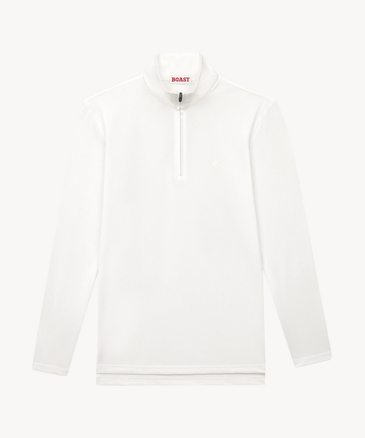 Lightweight Quarter Zip White - White Leaf