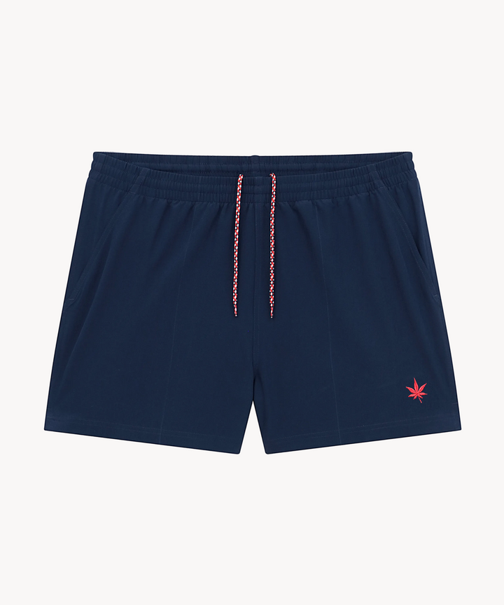 Match Short - Navy with Red Leaf