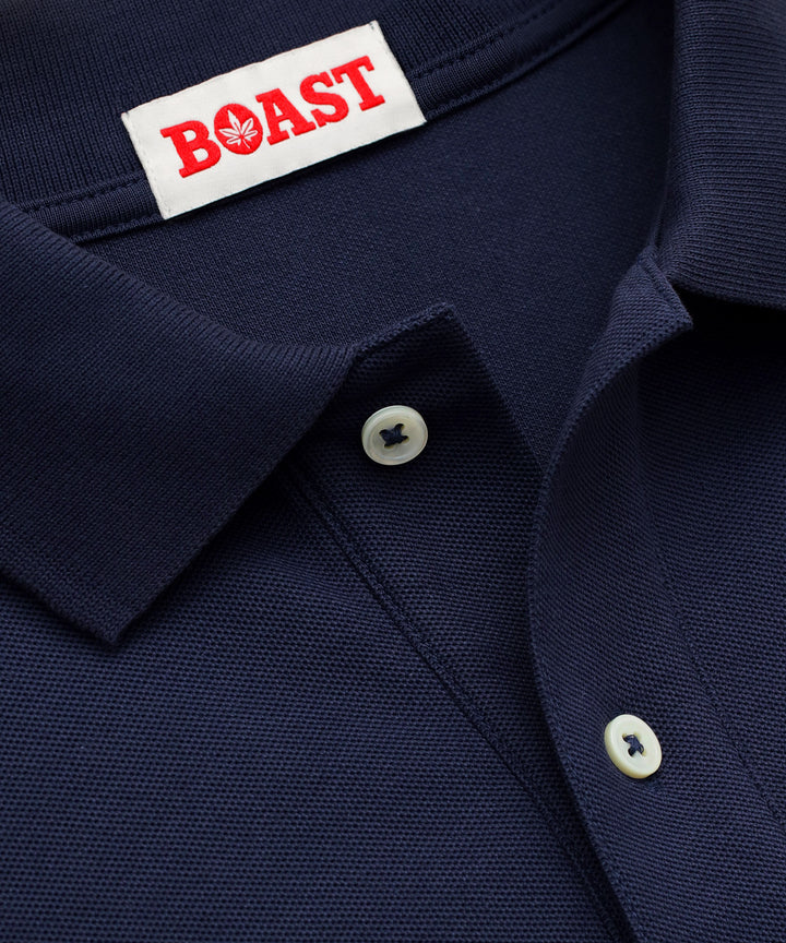 1983 Classic Pique Polo - Navy with Green Leaf