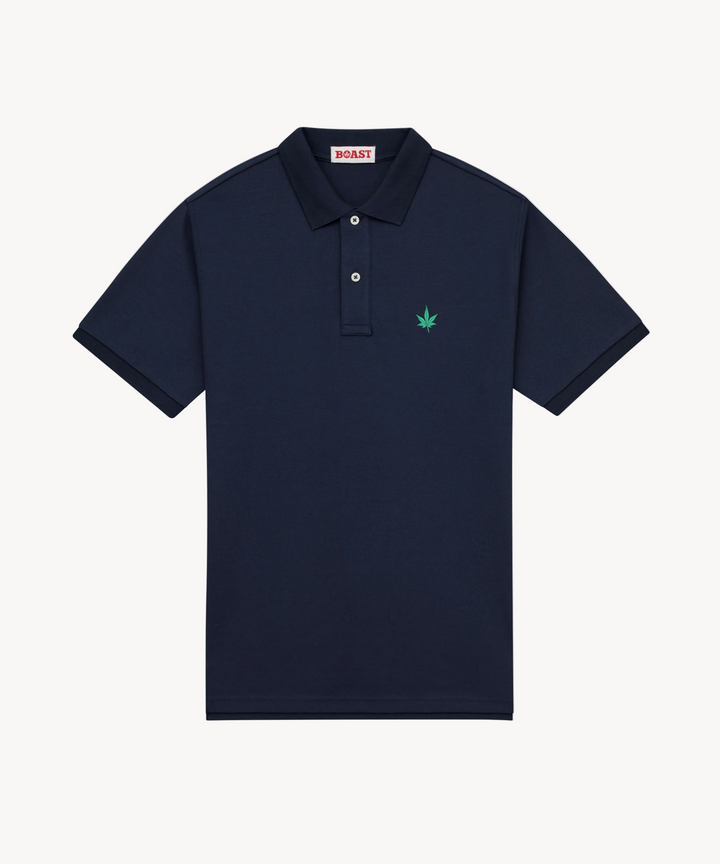 1983 Classic Pique Polo - Navy with Green Leaf